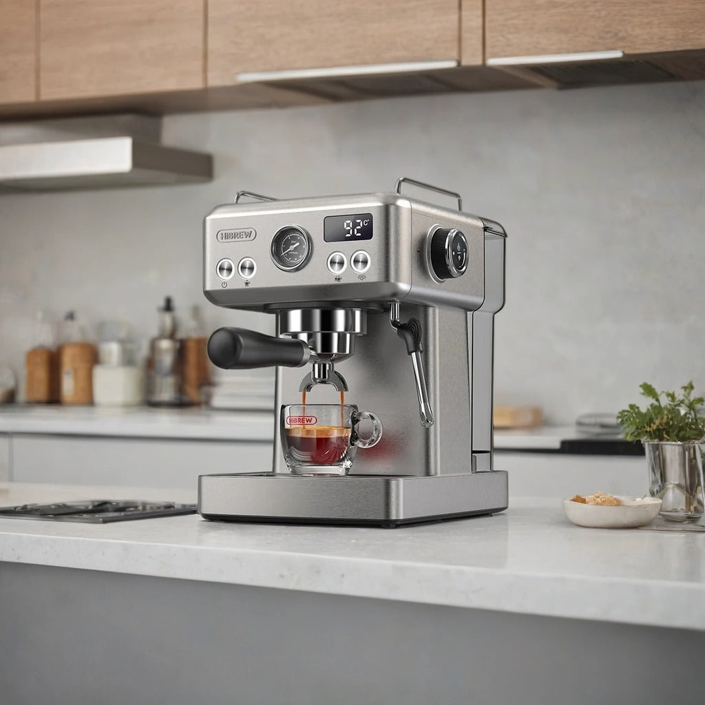 Espresso Maker with 20-Bar Pump, PID Control, 58mm Portafilter, Steam Wand
