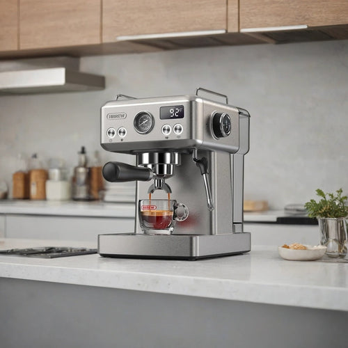 Espresso Maker with 20-Bar Pump, PID Control, 58mm Portafilter, Steam Wand