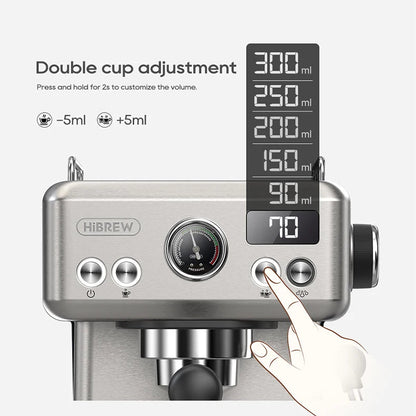 Espresso Maker with 20-Bar Pump, PID Control, 58mm Portafilter, Steam Wand