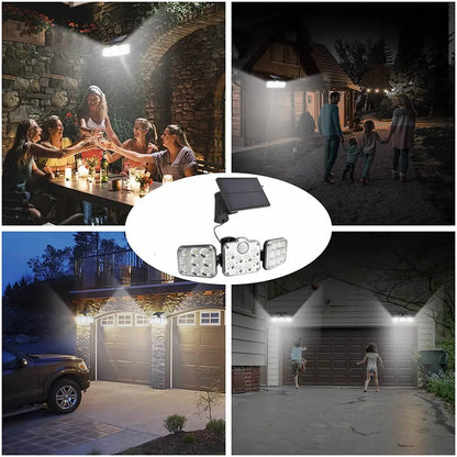 Triple LED Solar Wall Light – Illuminate Your Outdoor Space Efficiently