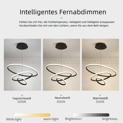 Dimmable LED Pendant Light with Floating Ring Design for Modern Interiors