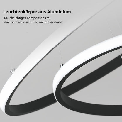 Dimmable LED Pendant Light with Floating Ring Design for Modern Interiors