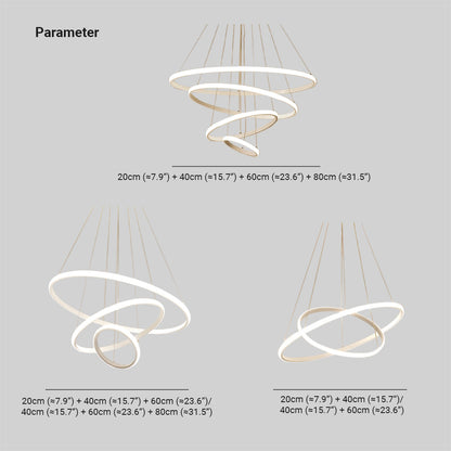 Dimmable LED Pendant Light with Floating Ring Design for Modern Interiors