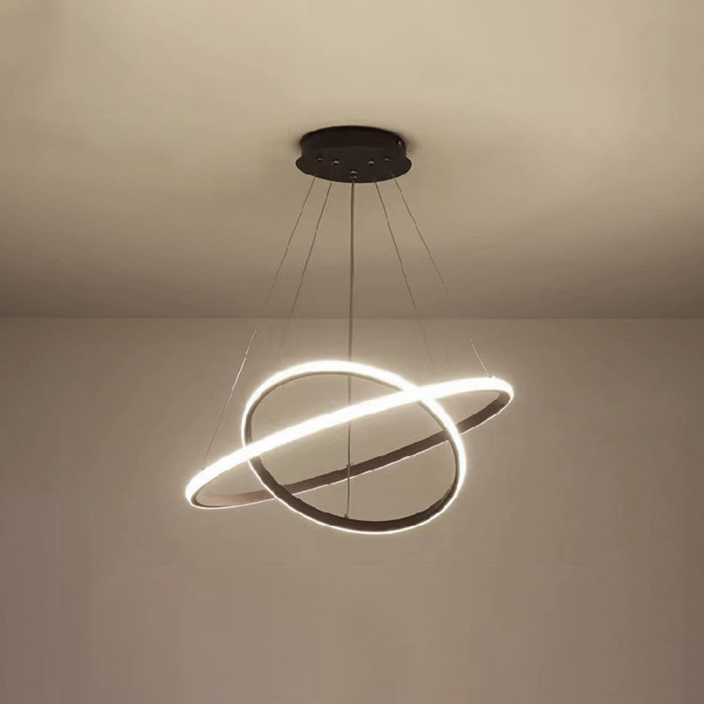 Dimmable LED Pendant Light with Floating Ring Design for Modern Interiors