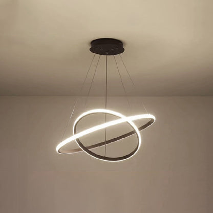 Dimmable LED Pendant Light with Floating Ring Design for Modern Interiors