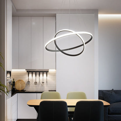 Dimmable LED Pendant Light with Floating Ring Design for Modern Interiors