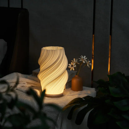 Serene Wavecrest Lamp with 3 Dimming Modes and Dual Light Tones