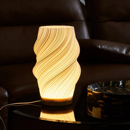 Soft Sculptural Bedside Light – Pleated LED Table Lamp