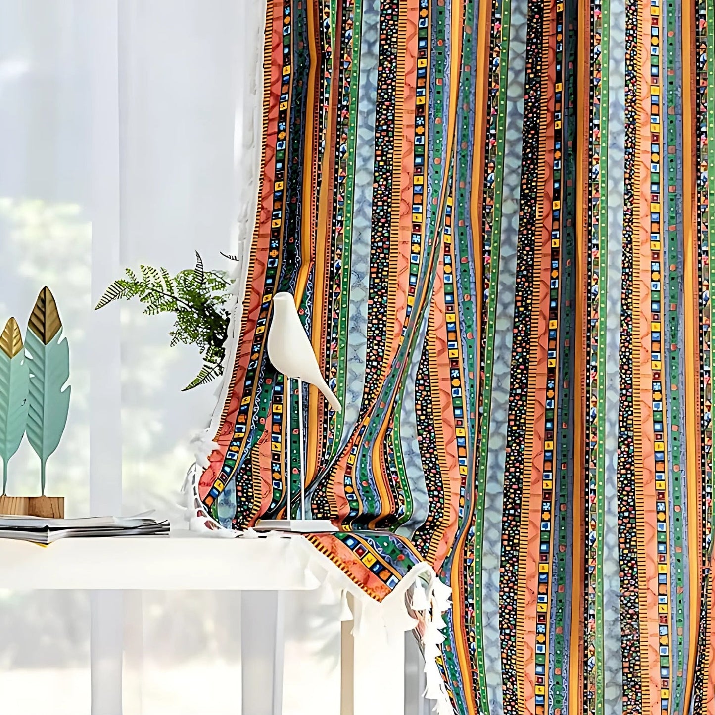 Chic Striped Tassel Window Drapes for Effortless Elegance