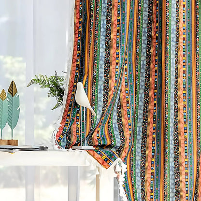 Chic Striped Tassel Window Drapes for Effortless Elegance