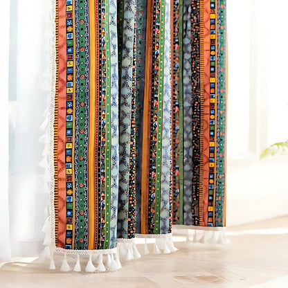 Chic Striped Tassel Window Drapes for Effortless Elegance