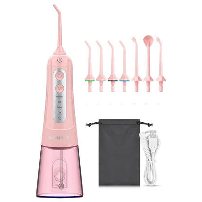Water Flosser with 300ml Reservoir - USB-C Rechargeable, 4 Settings, IPX7 Waterproof