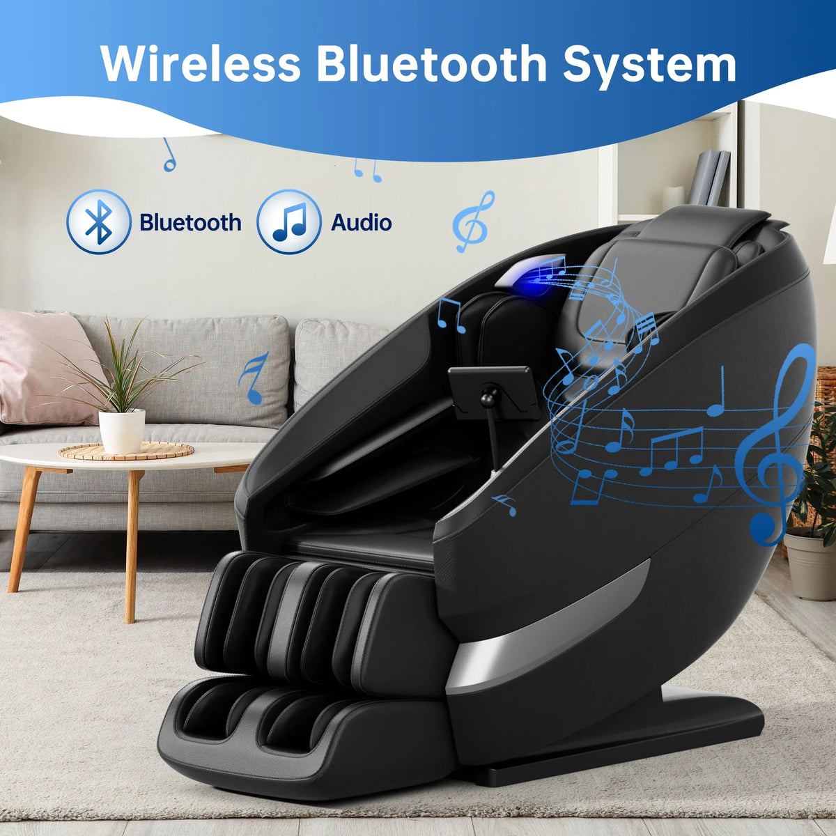 Full Body Massage Chair with 18 Rollers, 24 Airbags, Heat & Bluetooth