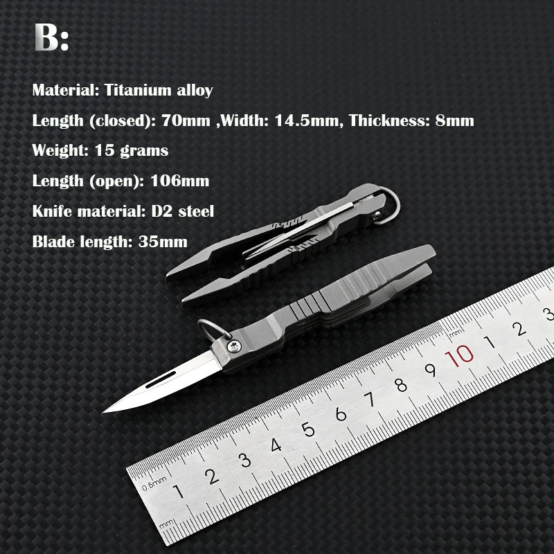 Multifunctional Titanium Tweezer Knife for All-Day Use