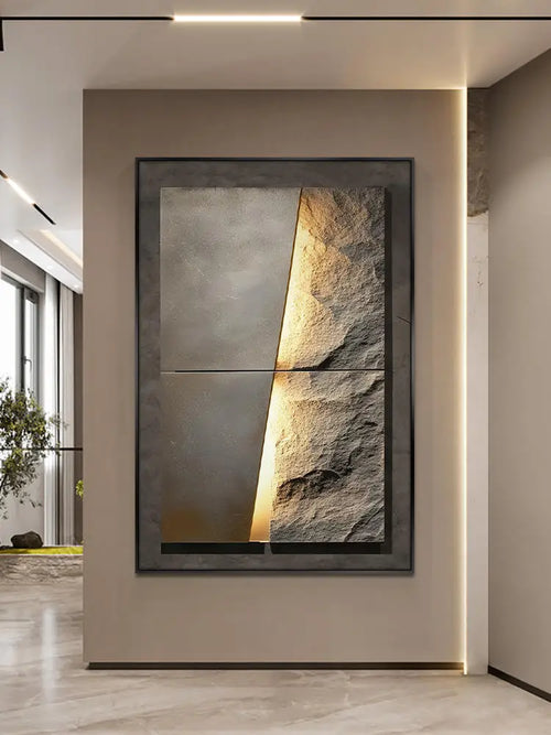 Rock Texture LED Wall Light in Porcelain Finish