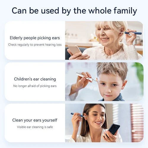 12MP Camera Ear Cleaner Tool with Wi-Fi and LED Otoscope for iPhone/Android