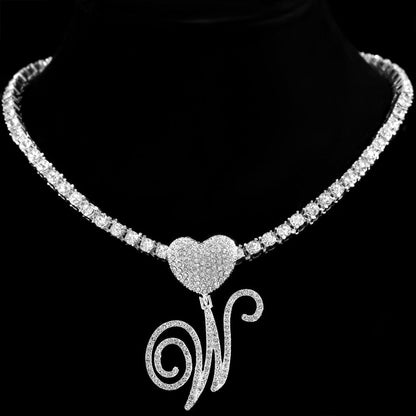Personalized Crystal Heart Pendant Necklace