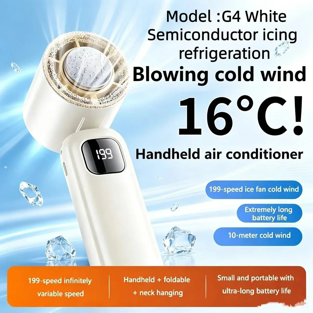 Rechargeable Neck Breeze Fan with LED Battery Indicator 8000mAh