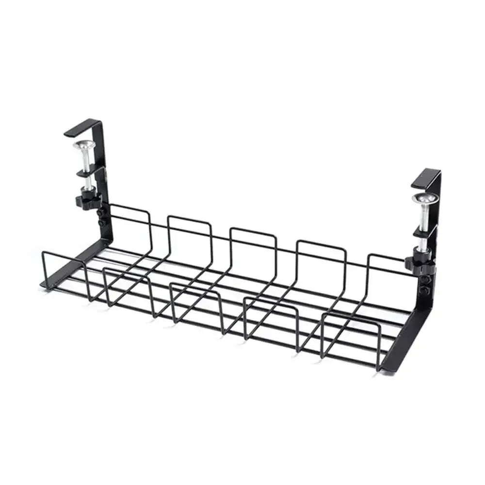 Metal Cable Tray Holder for Desk & Office - 40.5x13x16cm Black