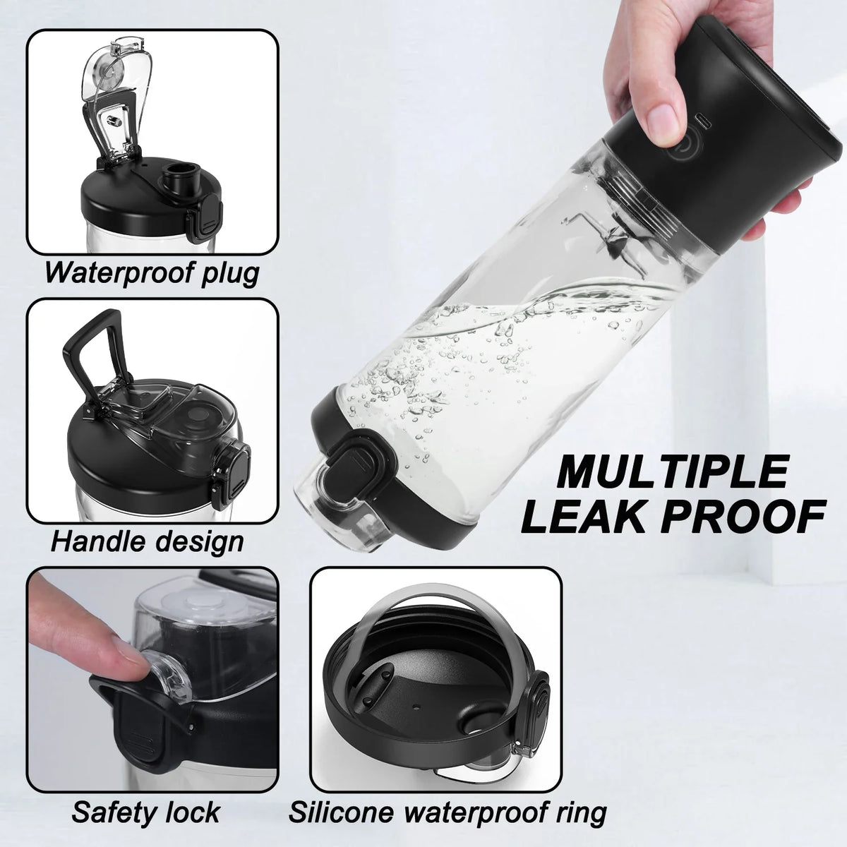 Rechargeable Portable Blender with 6 Blades – 600ML Ice-Crushing