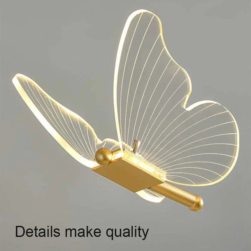 Elegant Butterfly Design Table Lamp | 3 Light Colors | Gold & Acrylic
