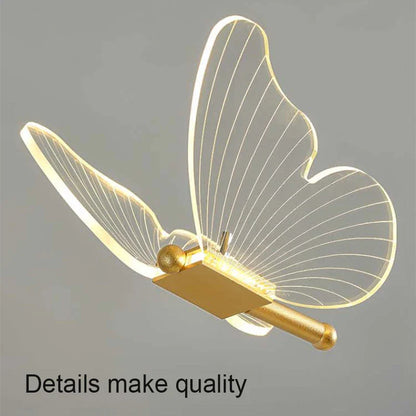 Elegant Butterfly Design Table Lamp | 3 Light Colors | Gold & Acrylic