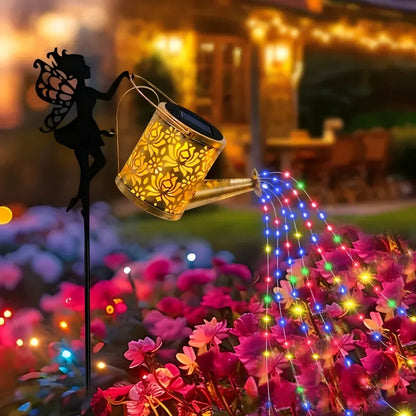 Solar-Powered Garden Watering Can Light – IP55 Waterproof Metal Hanging Lamp
