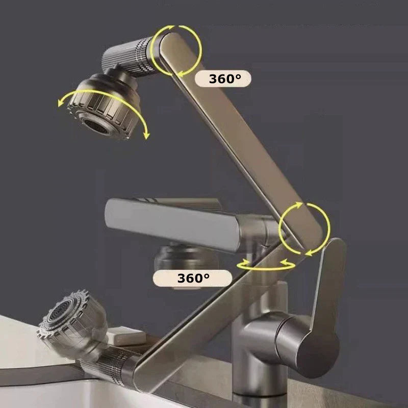 360-Degree Universal Washbasin Faucet in AquaFlex Design