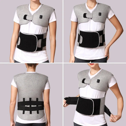 Adjustable Heated Wrap for Back and Shoulders with Red Light & Vibration Massage – 3 Heat Settings