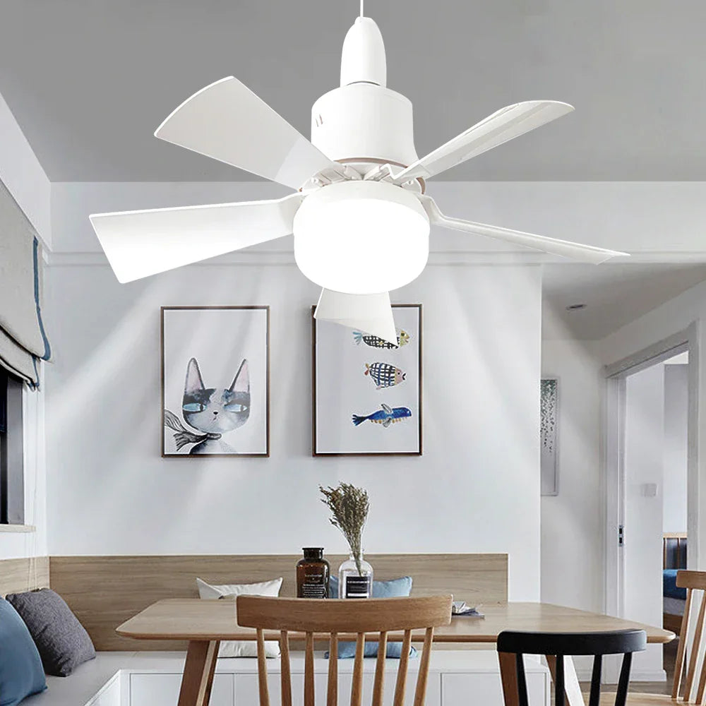 30W Remote-Controlled Ceiling Fan Light - LED Dimming, Quiet Design for Bedroom & Living Room