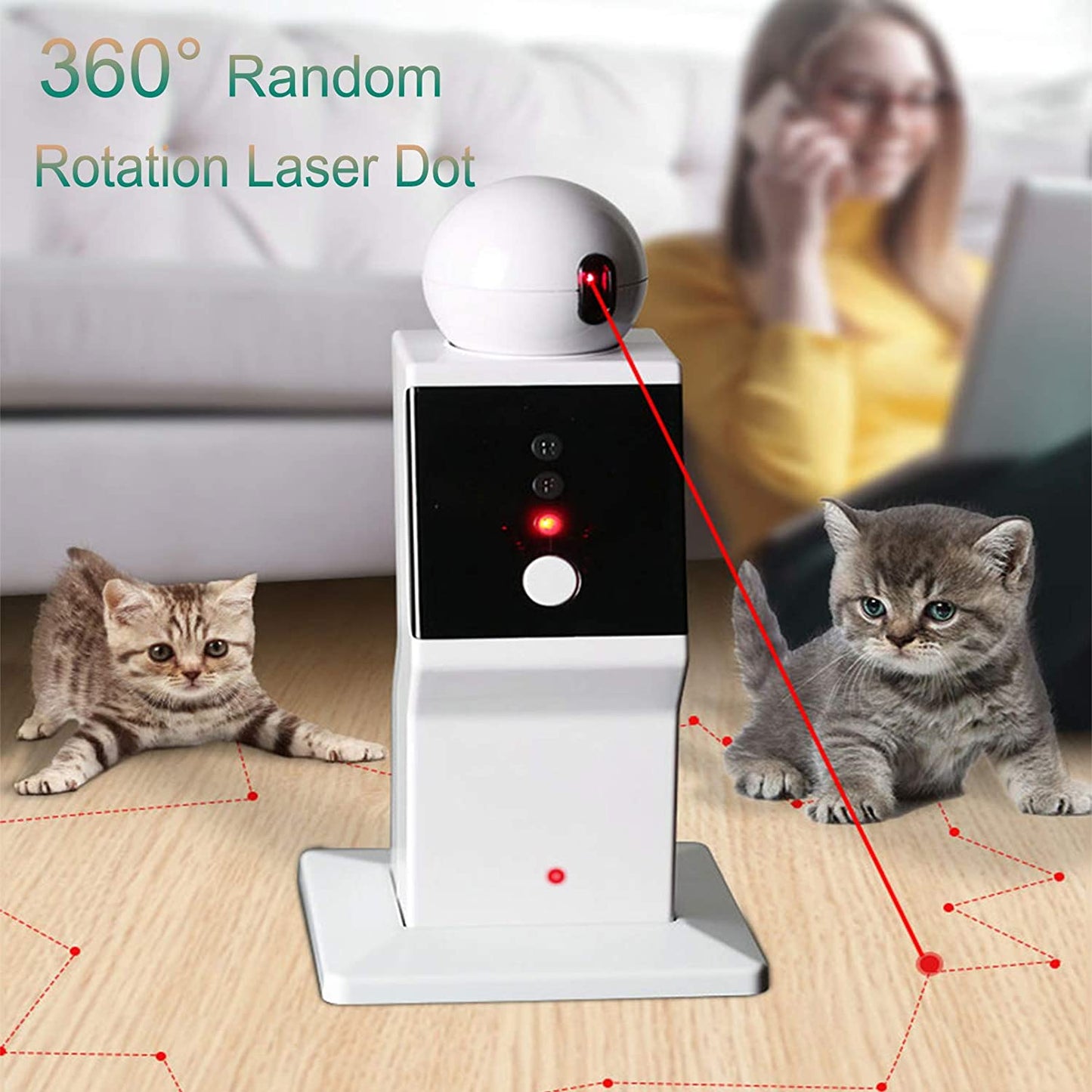 Interactive Rotating Laser Toy for Cats
