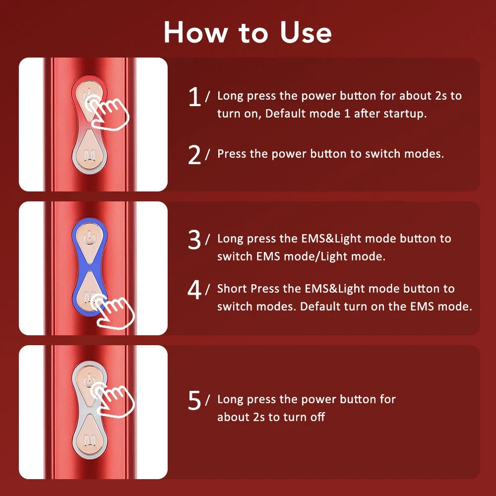 Scalp Comb Massager with 660nm LED Light | 3 EMS Levels, RGB Modes, 6ml Oil Applicator & USB-C