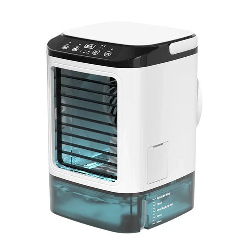 Desktop Portable Air Cooler with Dual Spray, 3-Speed, Night Light