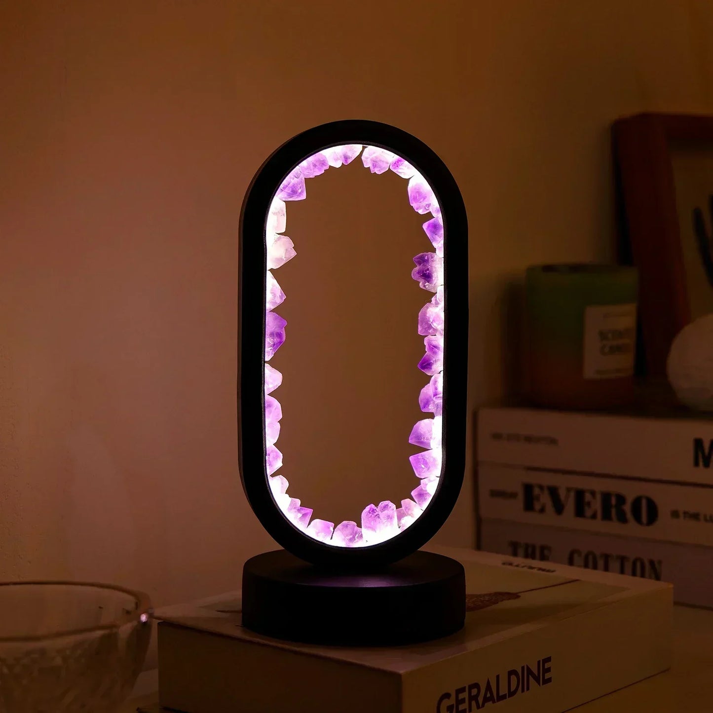 Elegant Natural Crystal Light Fixture – Amethyst Taalita