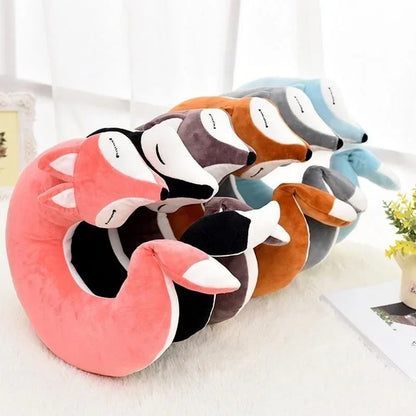 Travel Neck Pillow with Cute Fox Design | Cozy Travel Companion