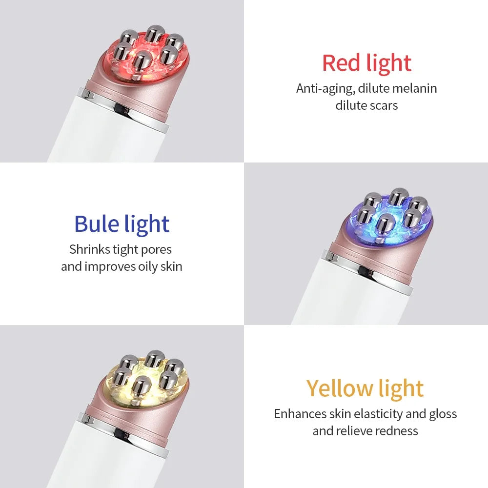 LED Eye and Face Massager with Heat and Vibration – USB Rechargeable, 43°C