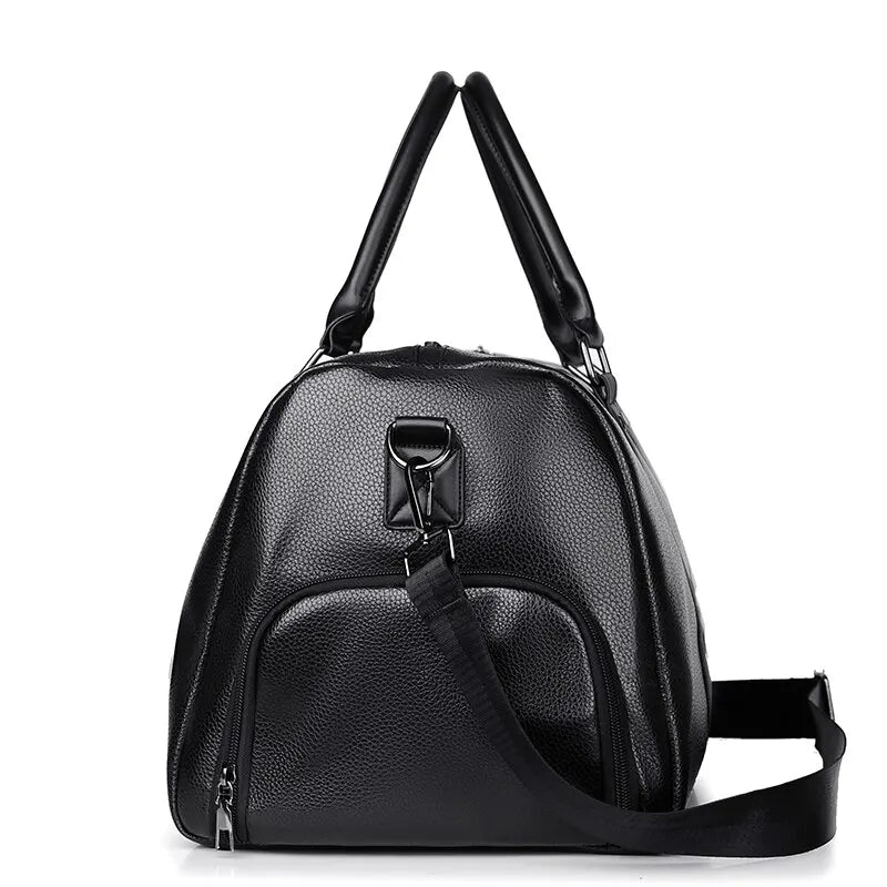 Retro Leather-Look Travel Bag | Water-Resistant | With Shoulder Strap & Handle | Ideal for Short Trips & Everyday Use