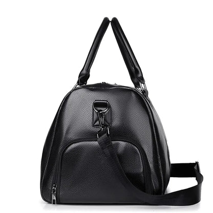 Retro Leather-Look Travel Bag | Water-Resistant | With Shoulder Strap & Handle | Ideal for Short Trips & Everyday Use