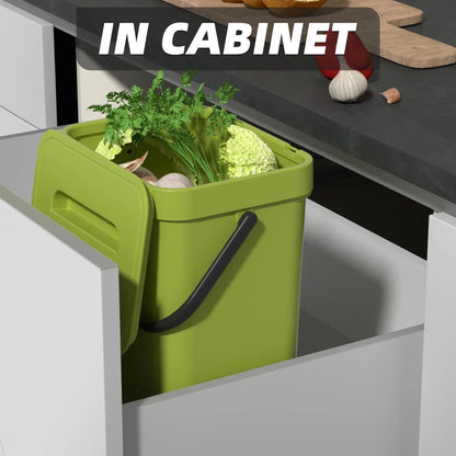Compact Hanging Mini Trash Bin with Lid and Carry Handle for Kitchen and Bathroom