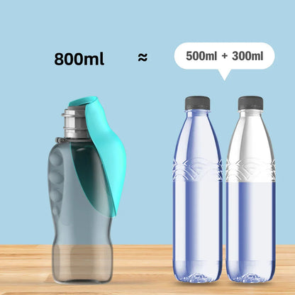 Dog Water Bottle – Leak Proof, One-Hand Operation, BPA-Free, 800 ml Capacity