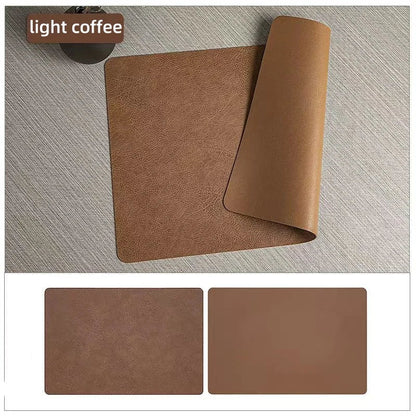 Waterproof Faux Leather Dining Table Mats – Heat Resistant Double-Sided