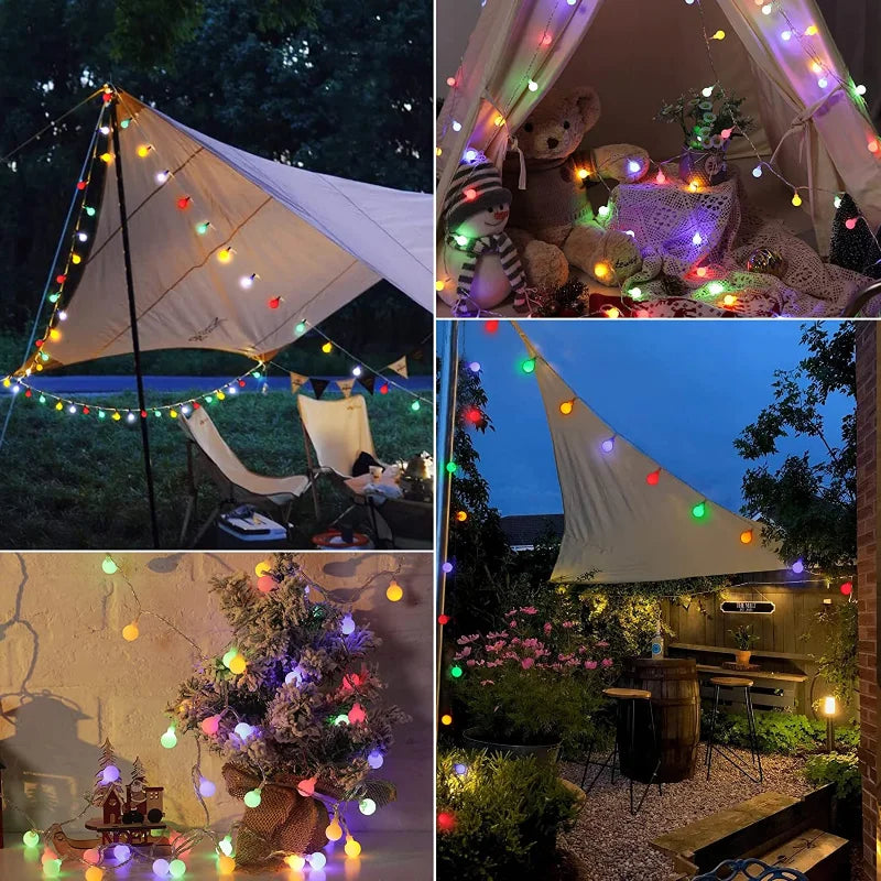 Solar-Powered Outdoor String Lights