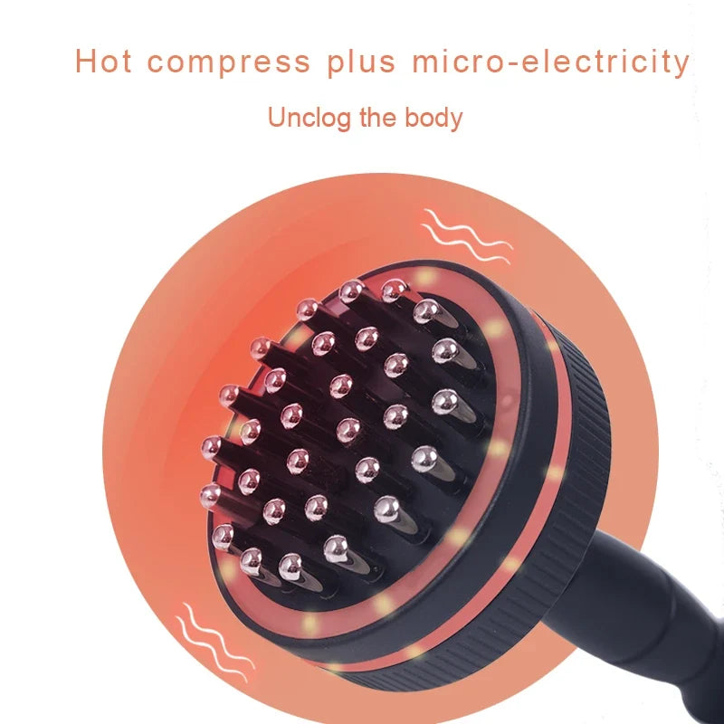 Heat-Enabled Electric Gua Sha Massager | Microcurrent Massage Brush for Back, Arms, Legs & Muscle Relief