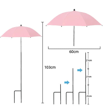 Adjustable UV Plant Protection Umbrella with Ground Spike - Weatherproof, Ø 60 cm