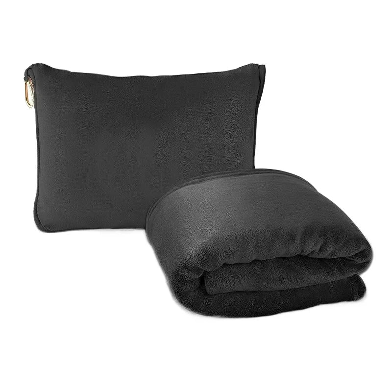 2-in-1 Travel Blanket | Plush Coral Fleece Pillow & Blanket | Soft, Warm, Portable