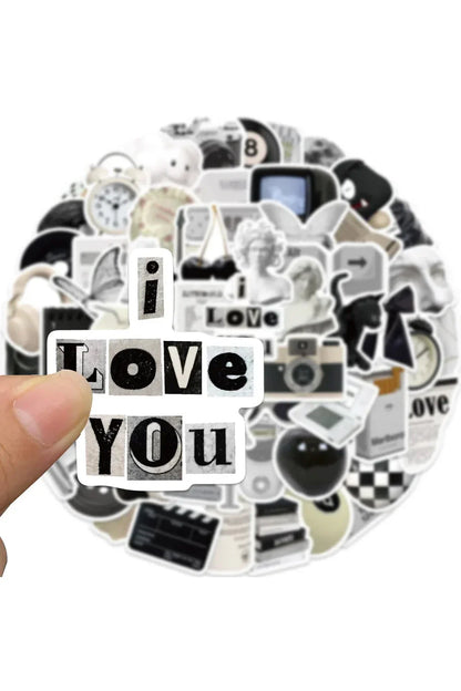 Monochrome Sticker in Black and White