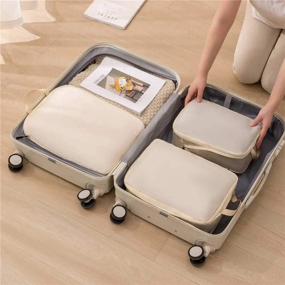 Travel Compression Packing Cubes Set | 3 Sizes | Waterproof & Lightweight