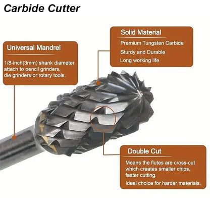 Precision Rotary Cutter Bit Set for Wood and Metal