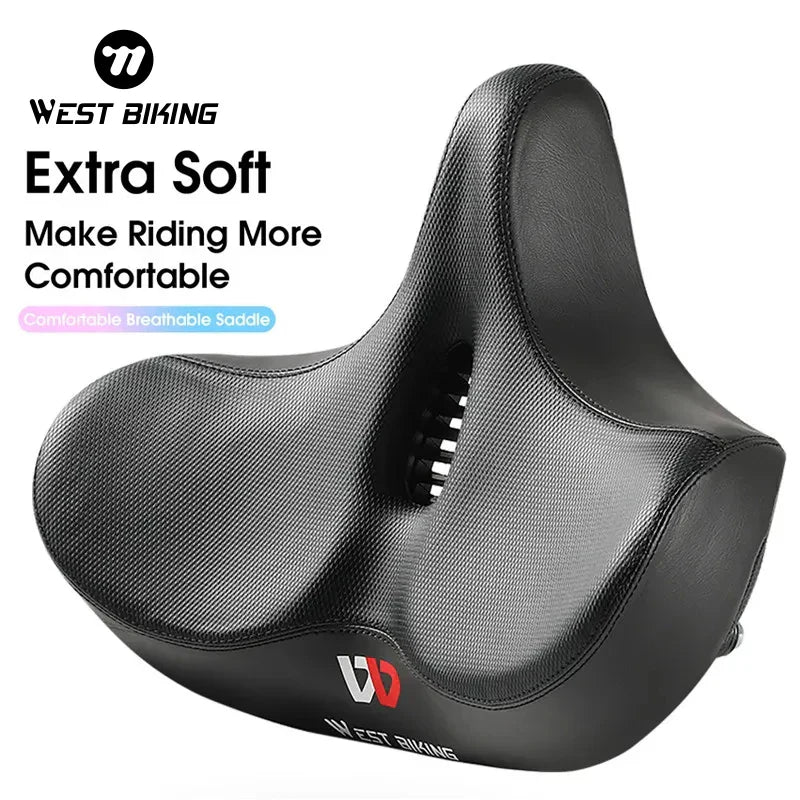 Ergonomic Wide Bicycle Seat – Shock-Absorbing Comfort for Urban and Trail Riding
