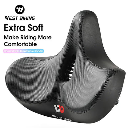 Ergonomic Wide Bicycle Seat – Shock-Absorbing Comfort for Urban and Trail Riding